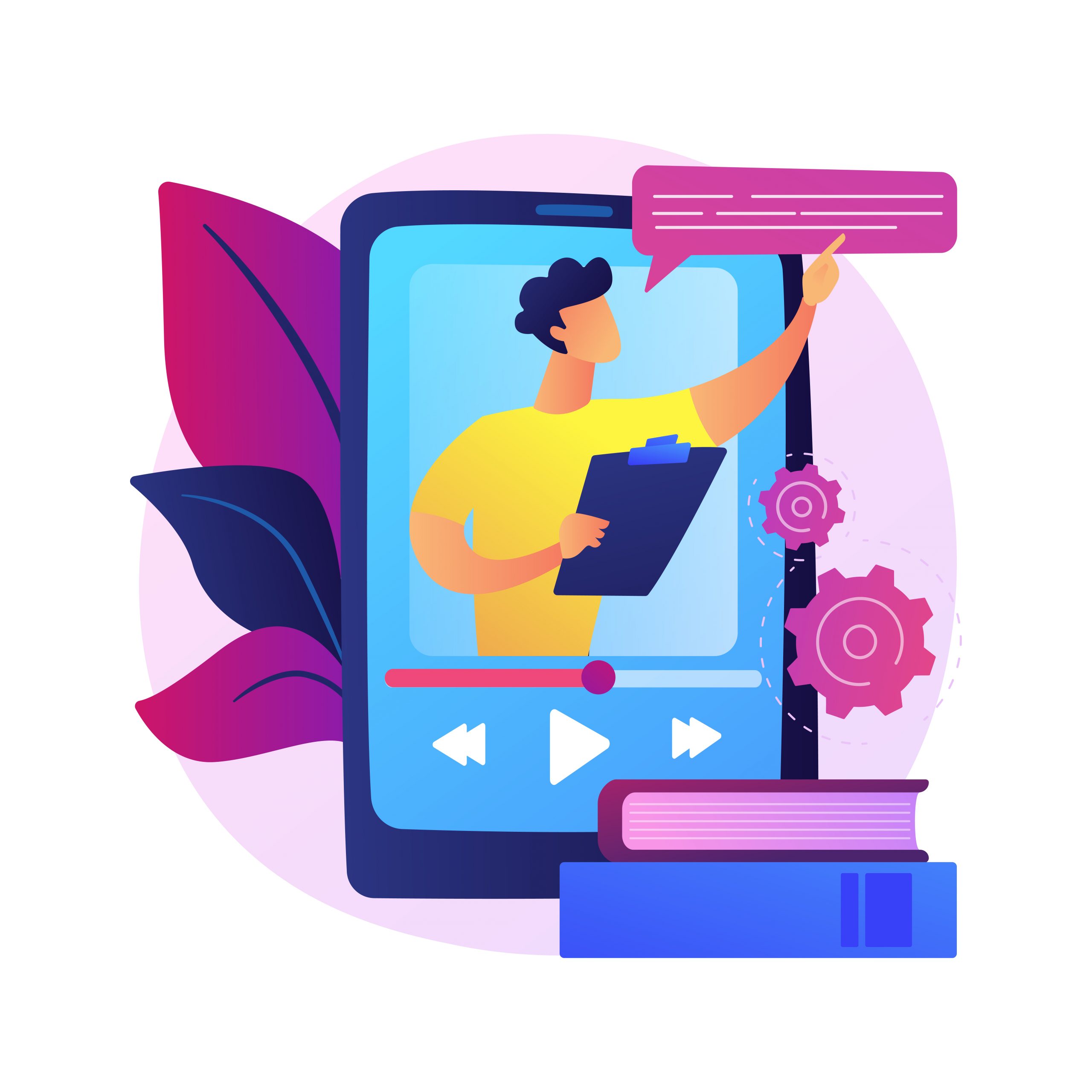 Video tutorial watching vector concept metaphor.