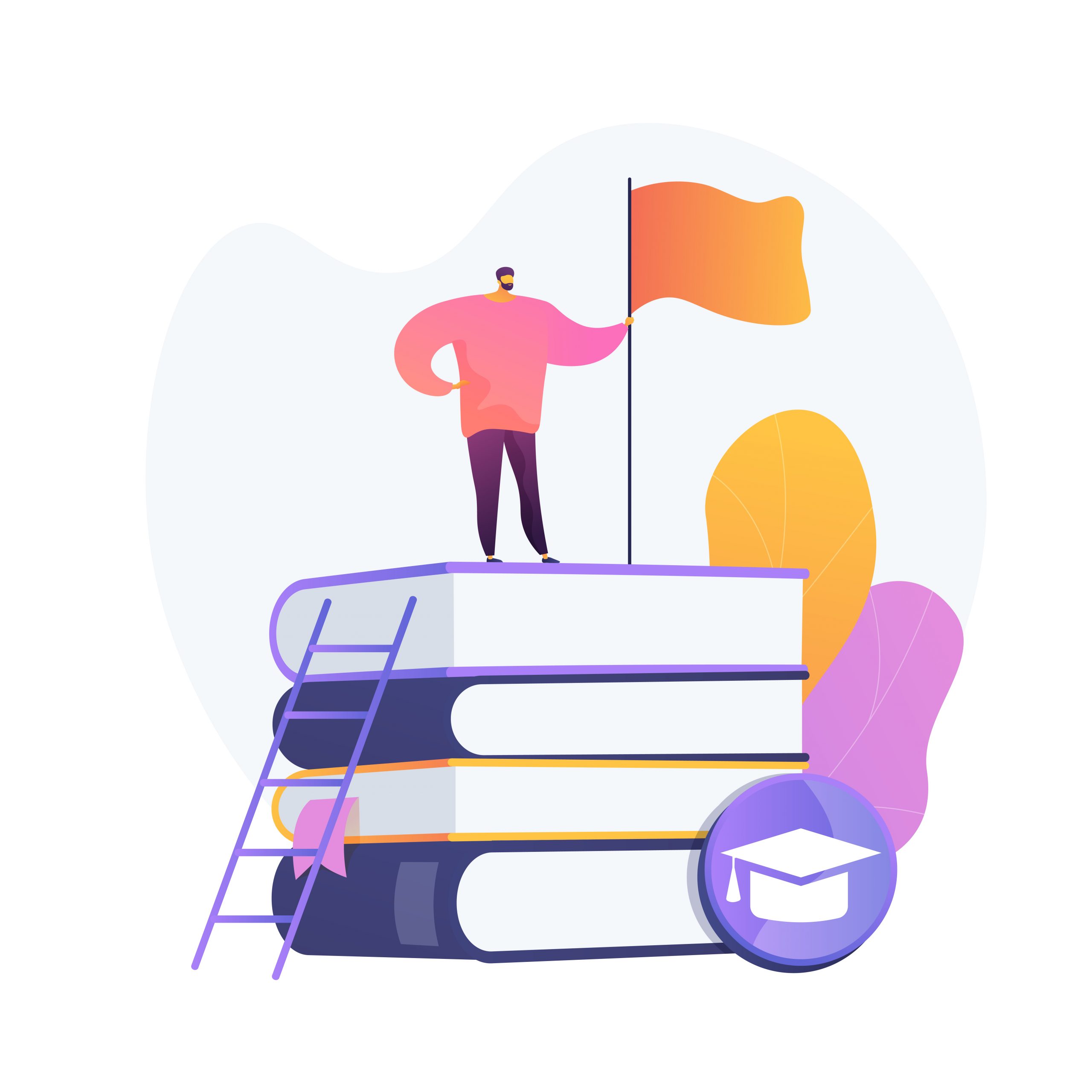 Self education vector concept metaphor